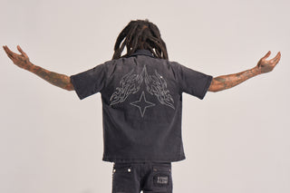 Aologne "DANTE" BUTTON UP (BLACK WASH)