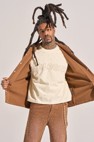 Aologne "LIGHT THE WAY" BUTTON UP (BROWN)