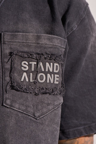 Aologne "DANTE" BUTTON UP (BLACK WASH)