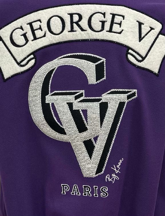 George V Paris Varsity Jacket (PURPLE/WHITE)