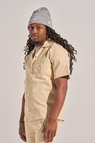 Aologne "LIGHT THE WAY" BUTTON UP (CREAM)