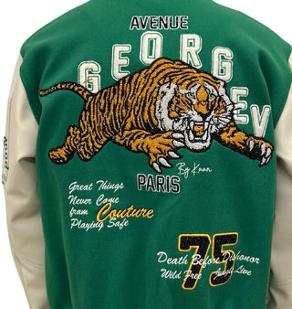 George V Paris Varsity Jacket (GREEN/WHITE)