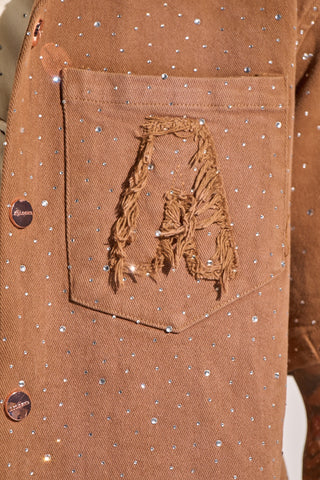 Aologne "LIGHT THE WAY" BUTTON UP (BROWN)