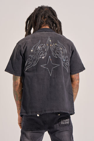 Aologne "DANTE" BUTTON UP (BLACK WASH)