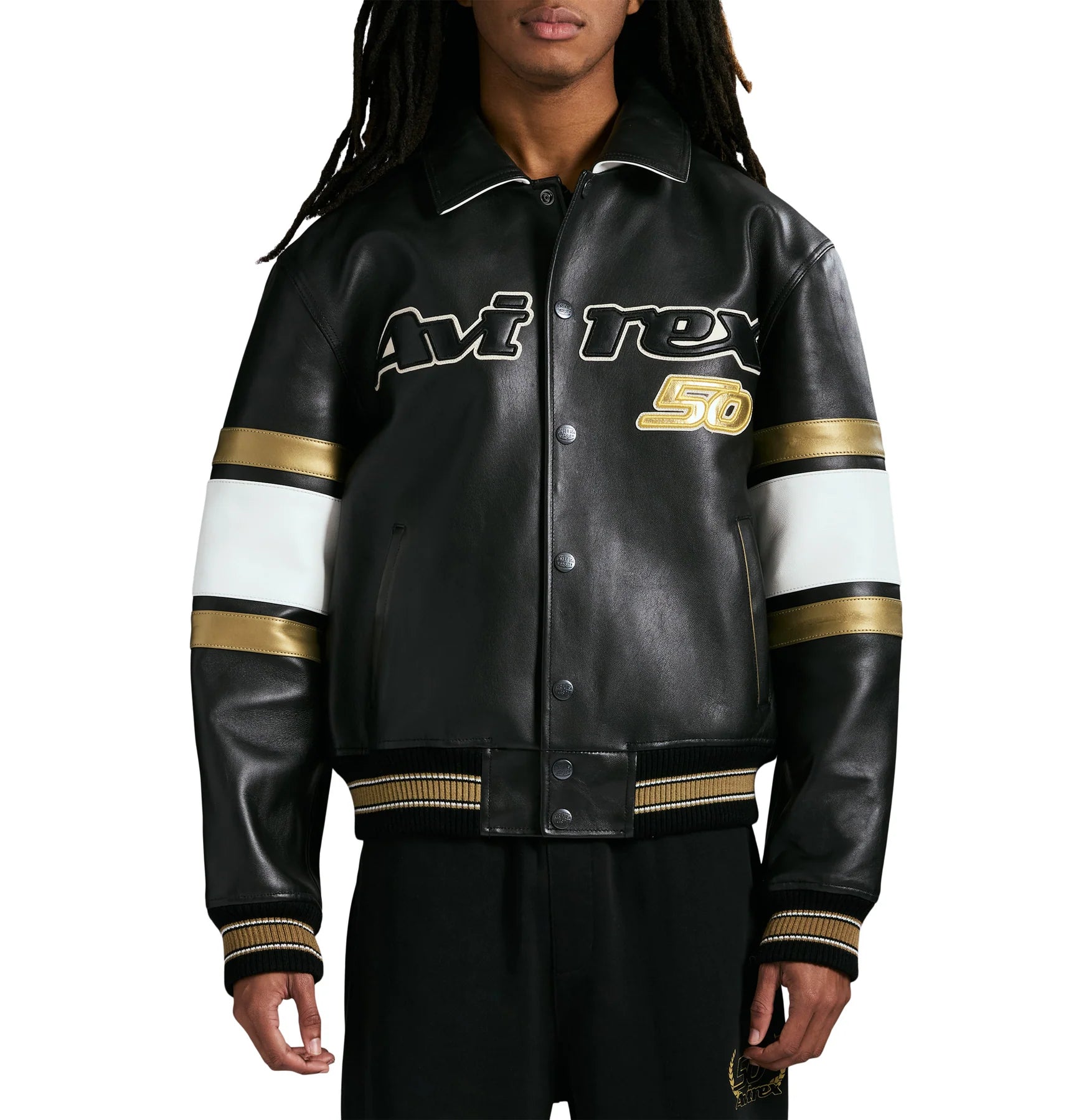 Avirex 50TH ANNIVERSARY JACKET (Black/Gold) – The Shop 147 Avirex 50TH ANNIVERSARY JACKET (Black/Gold) – The Shop 147