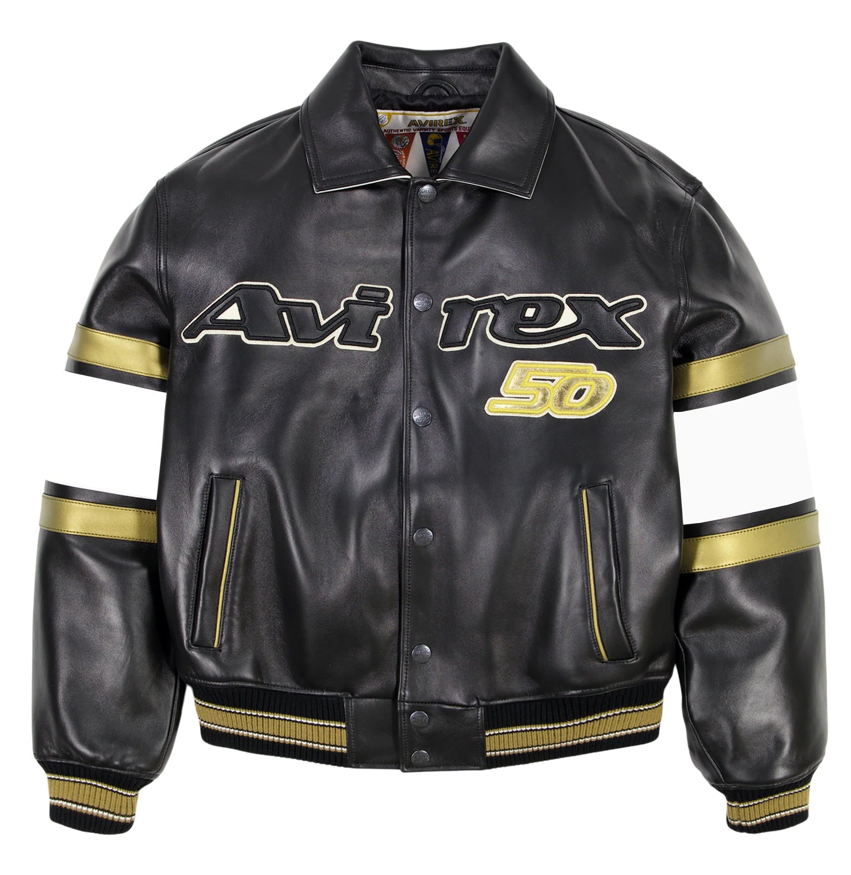 Avirex 50TH ANNIVERSARY JACKET (Black/Gold) – The Shop 147 Avirex 50TH ANNIVERSARY JACKET (Black/Gold) – The Shop 147