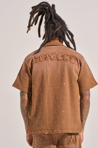 Aologne "LIGHT THE WAY" BUTTON UP (BROWN)