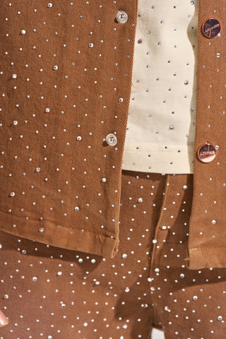 Aologne "LIGHT THE WAY" BUTTON UP (BROWN)