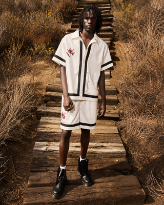 RTA Nathan Oversized Shirt & Clyde Elasticated Short | White Poppy