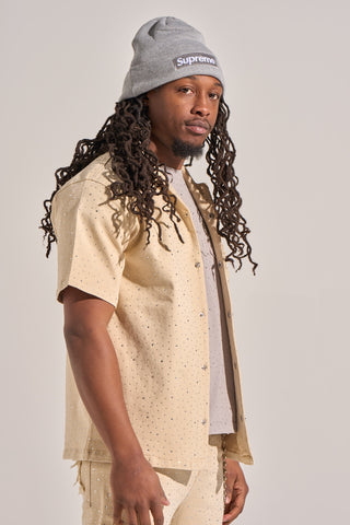 Aologne "LIGHT THE WAY" BUTTON UP (CREAM)