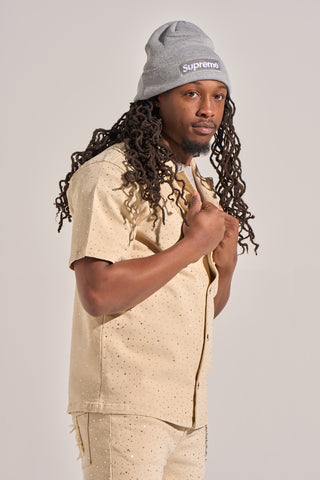 Aologne "LIGHT THE WAY" BUTTON UP (CREAM)