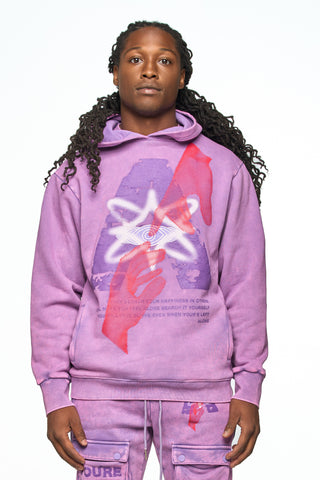 AOLOGNE NEVER ALONE LAVENDER HOODIE (LAVENDER)