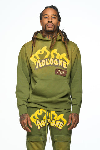 AOLOGNE LEAVE ME AOLOGNE OLIVE HOODIE (OLIVE)