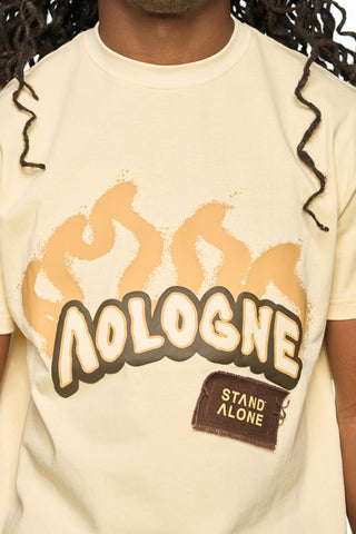 AOLOGNE LEAVE ME AOLOGNE CREAM SS TEE (CREAM)