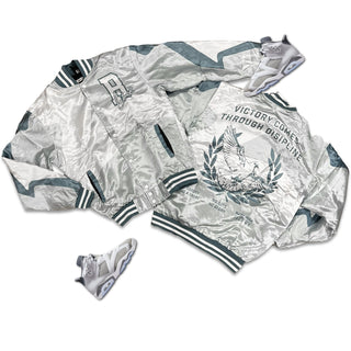 RETRO LABEL Victory Satin JACKET (RETRO 6 Cool Grey)