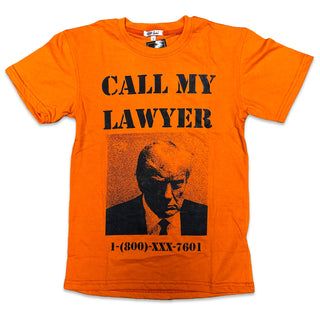 RETRO LABEL CALL MY LAWYER SHIRT (ORANGE)