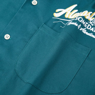 Almost Someday Storefront Camp Collar Shirt (Forest Green)