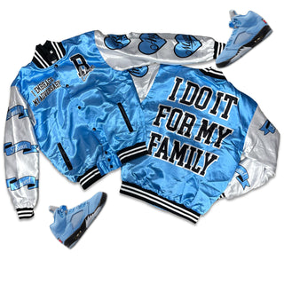 RETRO LABEL I do it for my Family JACKET (RETRO 5 UNC UNIVERSITY BLUE)