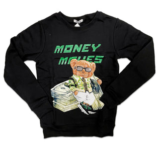 Retro Label Money Moves Crewneck (Retro 3 Pine Green)