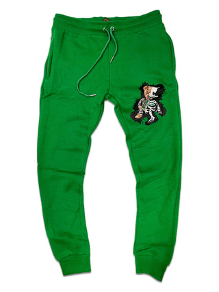 Retro Label Shocker Bear Jogger (Retro 3 Pine Green)