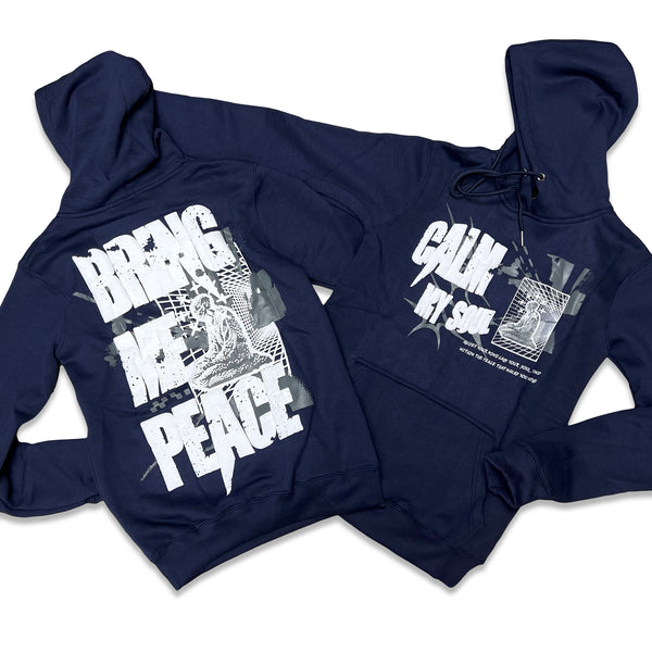 RETRO LABEL SOUL AND PEACE HOODIE (RETRO 5 MIDNIGHT NAVY)