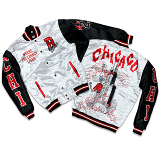 RETRO LABEL Chicago Satin JACKET (RETRO 2 Chicago)