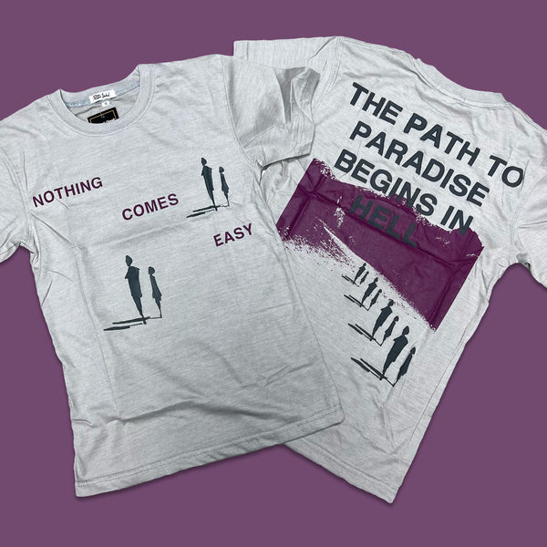 RETRO LABEL NOTHING COMES EASY SHIRT (GREY)