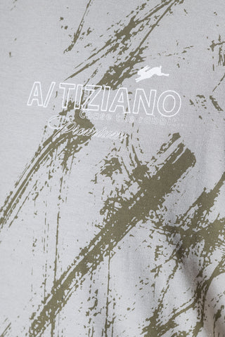 A TIZIANO Julio | Graphic Print Crew (Dark Olive)