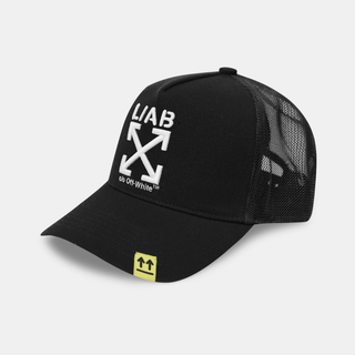 Off- White Curved Brim Trucker Cap