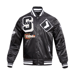 Pro Standard Chicago White Sox Mash Up Rib Satin Jacket (Black/Grey)