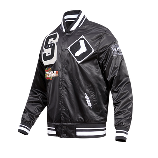 Pro Standard Chicago White Sox Mash Up Rib Satin Jacket (Black/Grey)