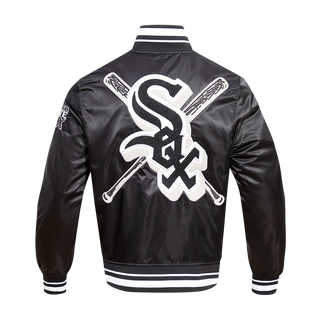 Pro Standard Chicago White Sox Mash Up Rib Satin Jacket (Black/Grey)