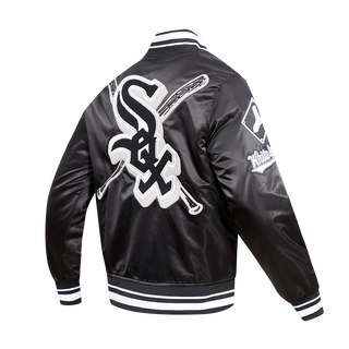 Pro Standard Chicago White Sox Mash Up Rib Satin Jacket (Black/Grey)