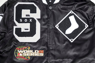 Pro Standard Chicago White Sox Mash Up Rib Satin Jacket (Black/Grey)