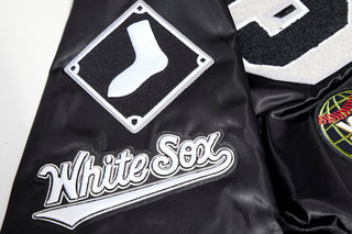 Pro Standard Chicago White Sox Mash Up Rib Satin Jacket (Black/Grey)