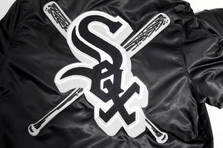 Pro Standard Chicago White Sox Mash Up Rib Satin Jacket (Black/Grey)