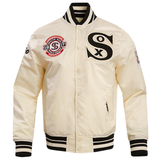 Pro Standard Chicago White Sox Retro Classic Rib Satin Jacket (Eggshell/Black)