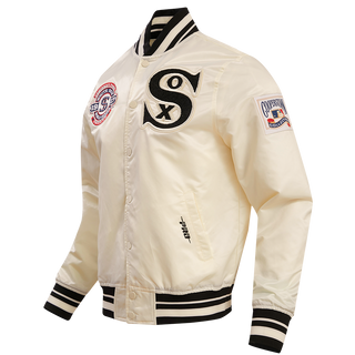 Pro Standard Chicago White Sox Retro Classic Rib Satin Jacket (Eggshell/Black)