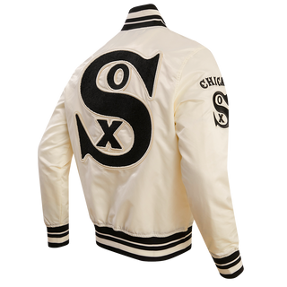 Pro Standard Chicago White Sox Retro Classic Rib Satin Jacket (Eggshell/Black)