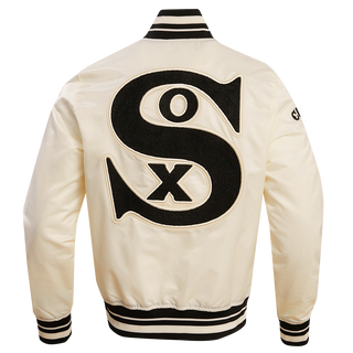Pro Standard Chicago White Sox Retro Classic Rib Satin Jacket (Eggshell/Black)