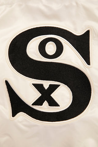 Pro Standard Chicago White Sox Retro Classic Rib Satin Jacket (Eggshell/Black)