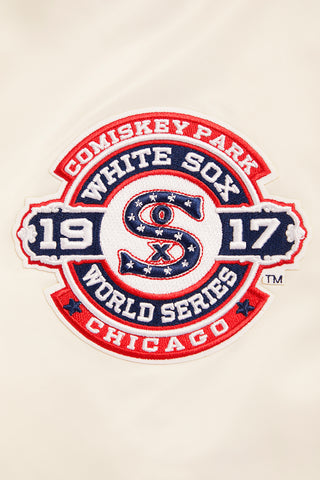 Pro Standard Chicago White Sox Retro Classic Rib Satin Jacket (Eggshell/Black)