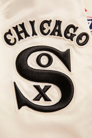 Pro Standard Chicago White Sox Retro Classic Rib Satin Jacket (Eggshell/Black)