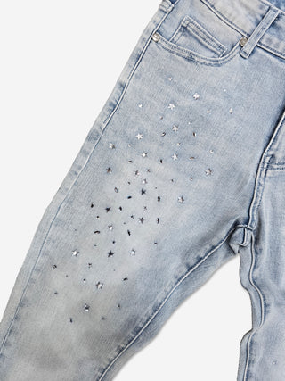 PHEELINGS Milkyway Rhinestone SKINNY DENIM (Light Blue)