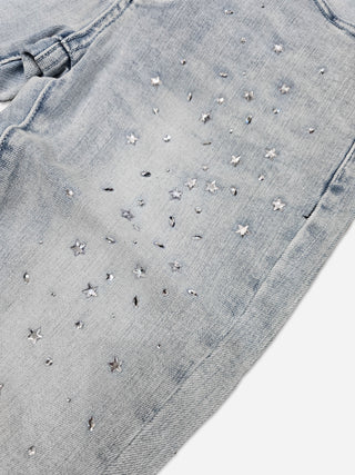 PHEELINGS Milkyway Rhinestone SKINNY DENIM (Light Blue)