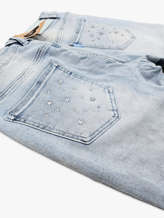 PHEELINGS Milkyway Rhinestone SKINNY DENIM (Light Blue)