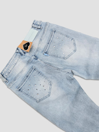 PHEELINGS Milkyway Rhinestone SKINNY DENIM (Light Blue)