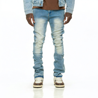 PHEELINGS NEW EMOTIONS EMBOSSED FLARE STACK DENIM (LIGHT BLUE STONE WASH)