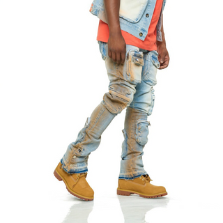 PHEELINGS JOURNEY TO GREATNESS FLARE STACK DENIM (ORANGE OVER-DYE)