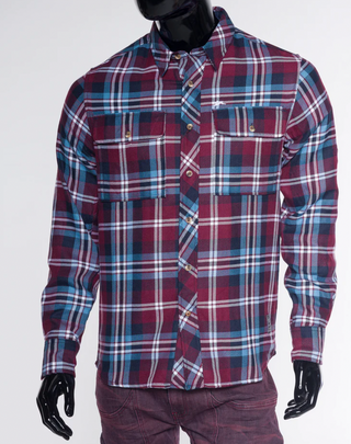 A Tiziano Rex | Men's Yarn Dyed Plaid Button Down (Indigo)